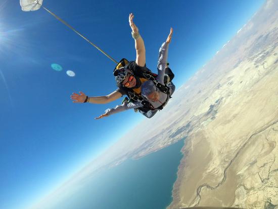 Skydiving above the Dead Sea