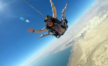 Skydiving above the Dead Sea