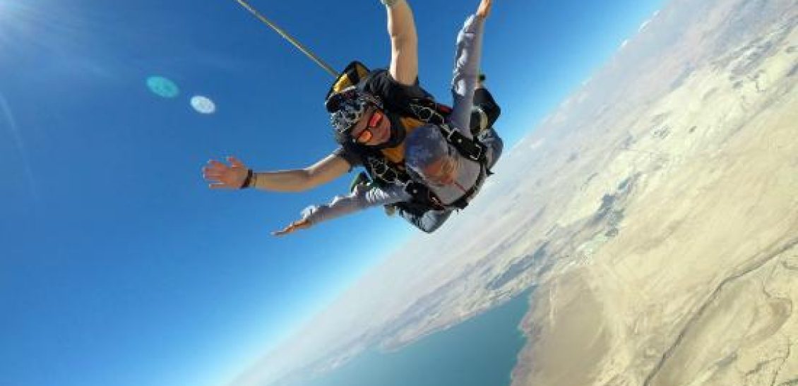 Skydiving above the Dead Sea